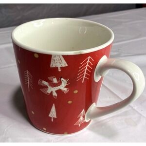 Starbucks 2019 Holiday Fox and Rabbit Red Ceramic Coffee Mug 18oz Large Capacity